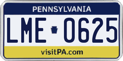 PA license plate LME0625