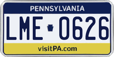 PA license plate LME0626