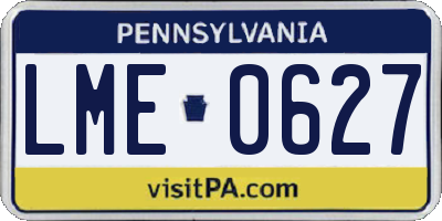 PA license plate LME0627