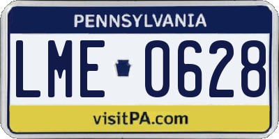 PA license plate LME0628