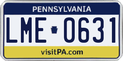 PA license plate LME0631