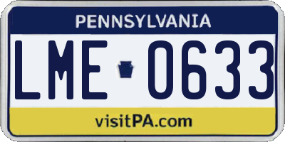 PA license plate LME0633