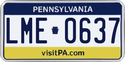 PA license plate LME0637