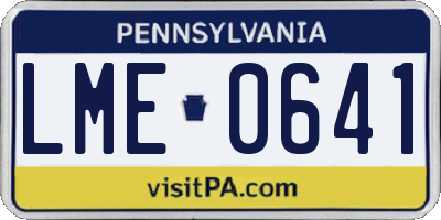 PA license plate LME0641