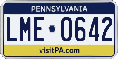 PA license plate LME0642