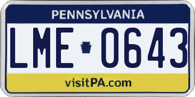 PA license plate LME0643