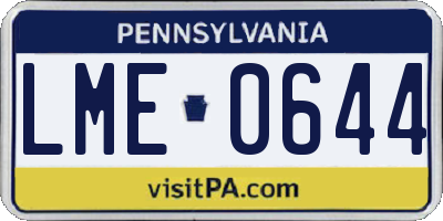 PA license plate LME0644