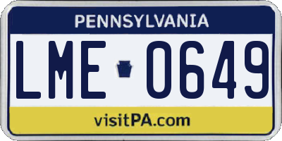 PA license plate LME0649