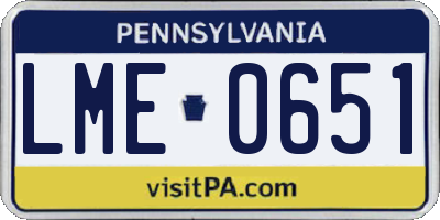 PA license plate LME0651