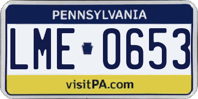PA license plate LME0653