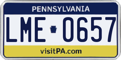 PA license plate LME0657