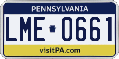 PA license plate LME0661