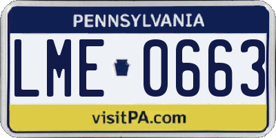 PA license plate LME0663