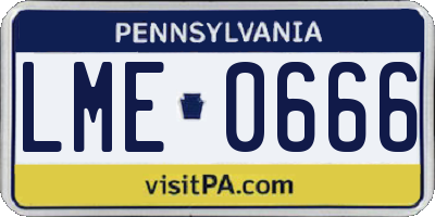 PA license plate LME0666