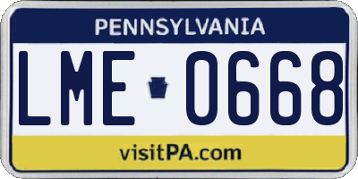 PA license plate LME0668