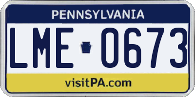 PA license plate LME0673