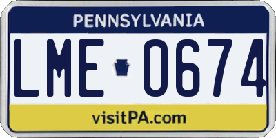 PA license plate LME0674