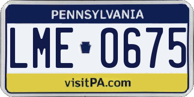 PA license plate LME0675
