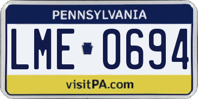 PA license plate LME0694