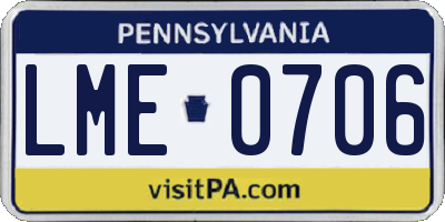 PA license plate LME0706