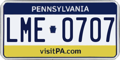 PA license plate LME0707