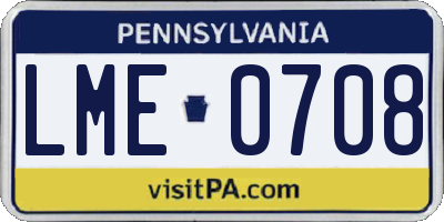 PA license plate LME0708