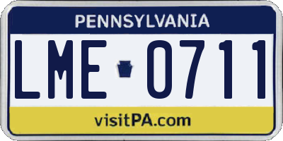 PA license plate LME0711