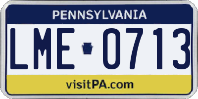 PA license plate LME0713
