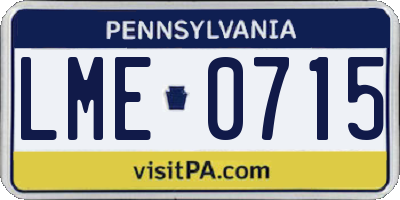 PA license plate LME0715