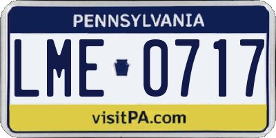 PA license plate LME0717