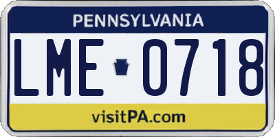 PA license plate LME0718