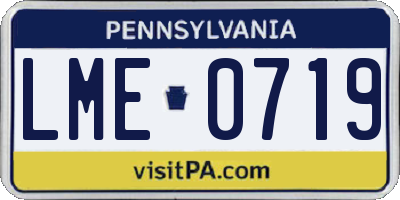 PA license plate LME0719