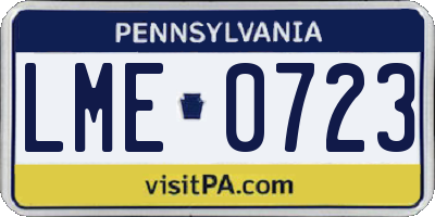 PA license plate LME0723