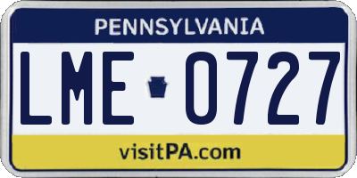 PA license plate LME0727