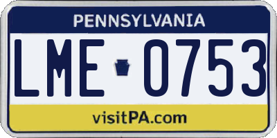 PA license plate LME0753