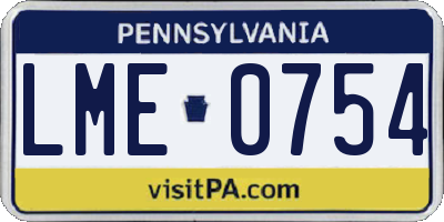 PA license plate LME0754
