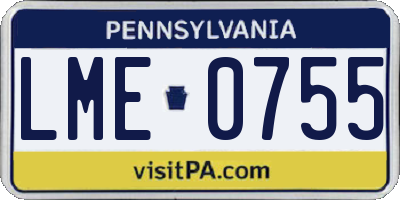PA license plate LME0755