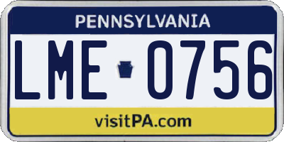 PA license plate LME0756