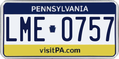 PA license plate LME0757