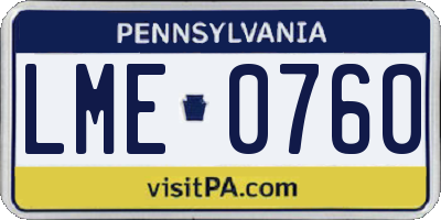 PA license plate LME0760