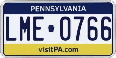 PA license plate LME0766
