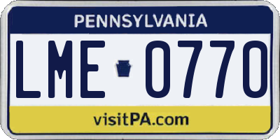 PA license plate LME0770