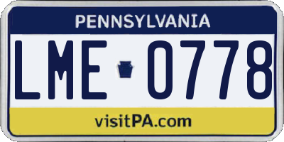 PA license plate LME0778