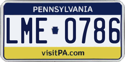 PA license plate LME0786