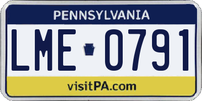 PA license plate LME0791