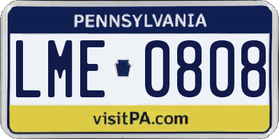 PA license plate LME0808