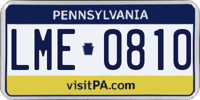 PA license plate LME0810