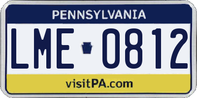 PA license plate LME0812