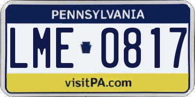 PA license plate LME0817