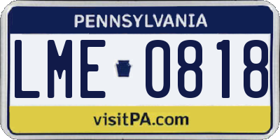 PA license plate LME0818